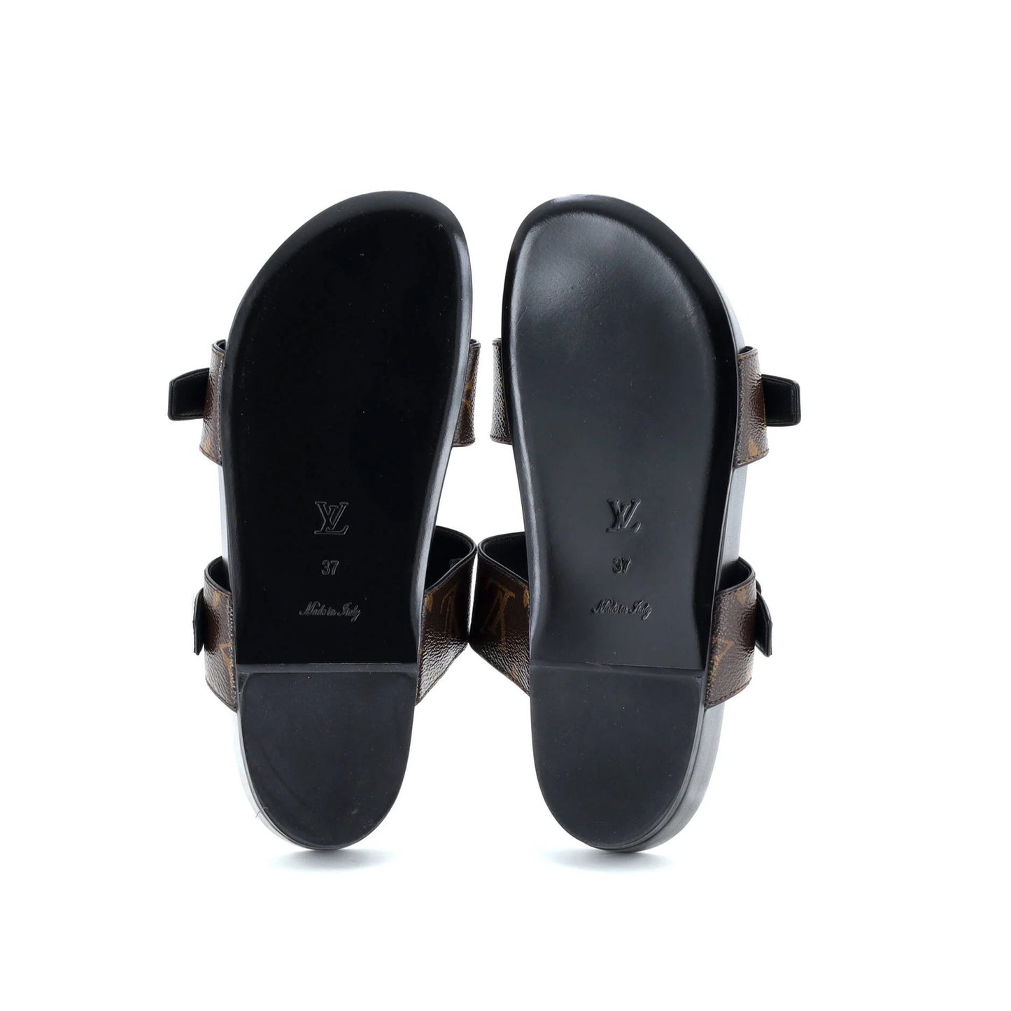 Louis Vuitton Women'S Bom Dia Flat Mules Monogram Canvas