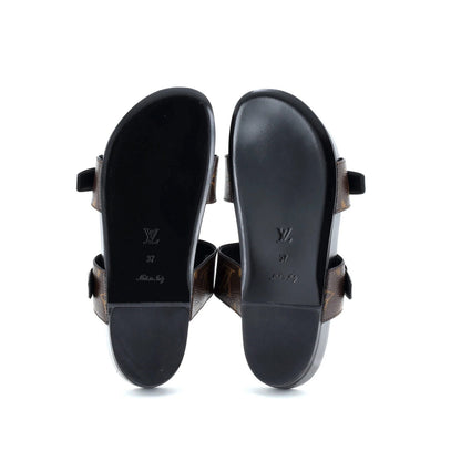 Louis Vuitton Women'S Bom Dia Flat Mules Monogram Canvas