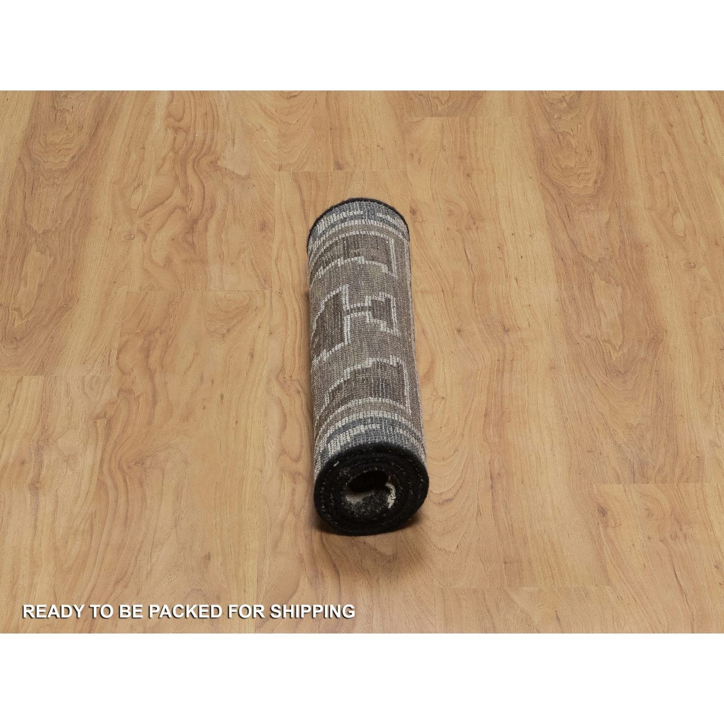 2'X3'1" Brown Hand Knotted Southwest American Indian Design Wool Mat Rug