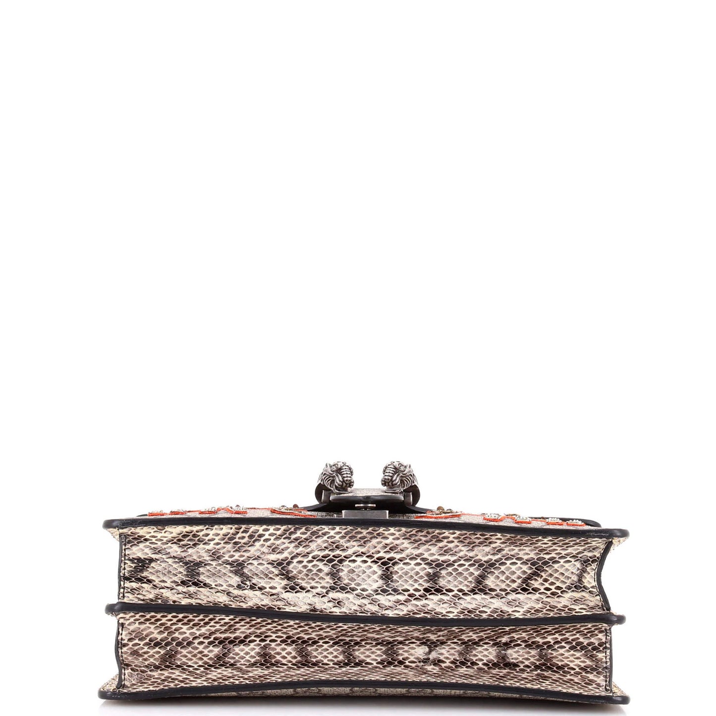 Gucci Dionysus Bag Embroidered Gg Coated Canvas With Python Small