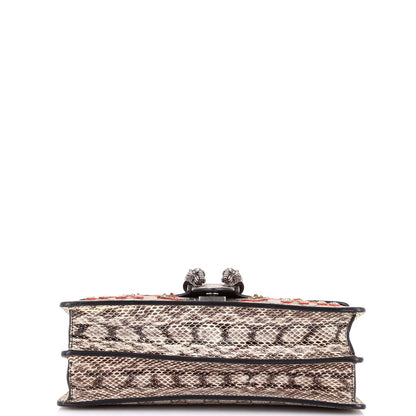 Gucci Dionysus Bag Embroidered Gg Coated Canvas With Python Small