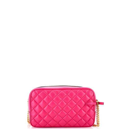 Versace Medusa Icon Front Slip Pocket Camera Bag Quilted Leather Medium