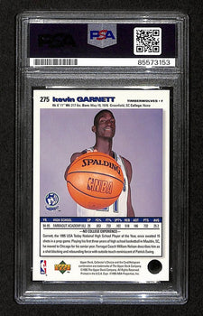 Kevin Garnett Hof Signed/Auto On Card 1995-96 Upper Deck Rc Card #275 Psa/Dna3