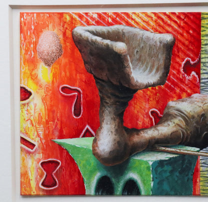 Steve Galloway & Edward Henderson Signed Original Painting Gouache On Paper 1987