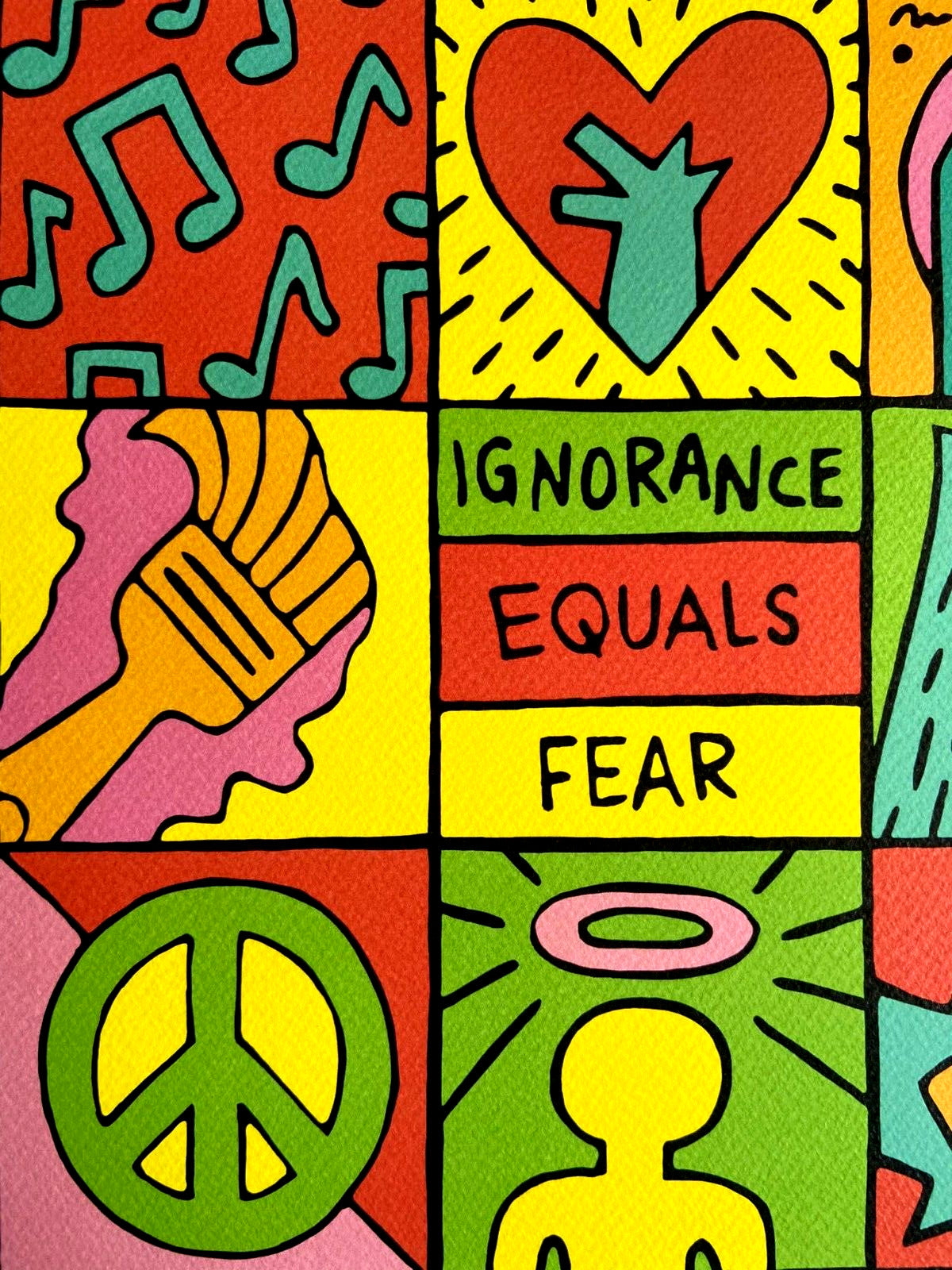 Keith Haring Lithograph From A Painting Coa Signed In Pen Numbered In Pencil!