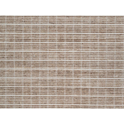 10'X14' Sand Brown Modern Plain Decor Box Design Loomed Knotted Wool Rug