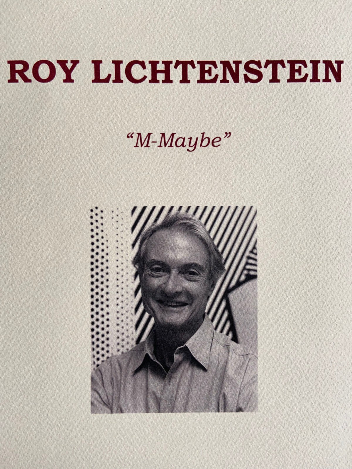 Roy Lichtenstein Lithograph "M-Maybe" Signed Limited Edition Coa