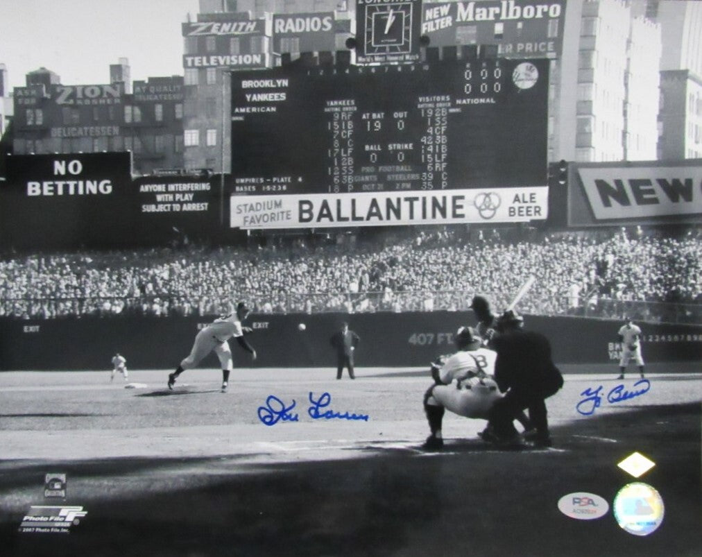 Yogi Berra/Don Larsen Dual-Signed 11X14 Photo Yankees Perfect Game Psa/Dna 94000