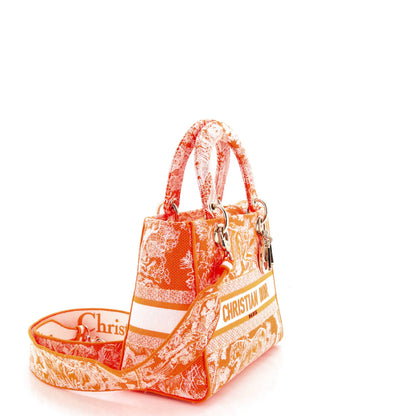 Christian Dior Toile De Jouy Lady D-Lite Bag Embroidered Canvas
