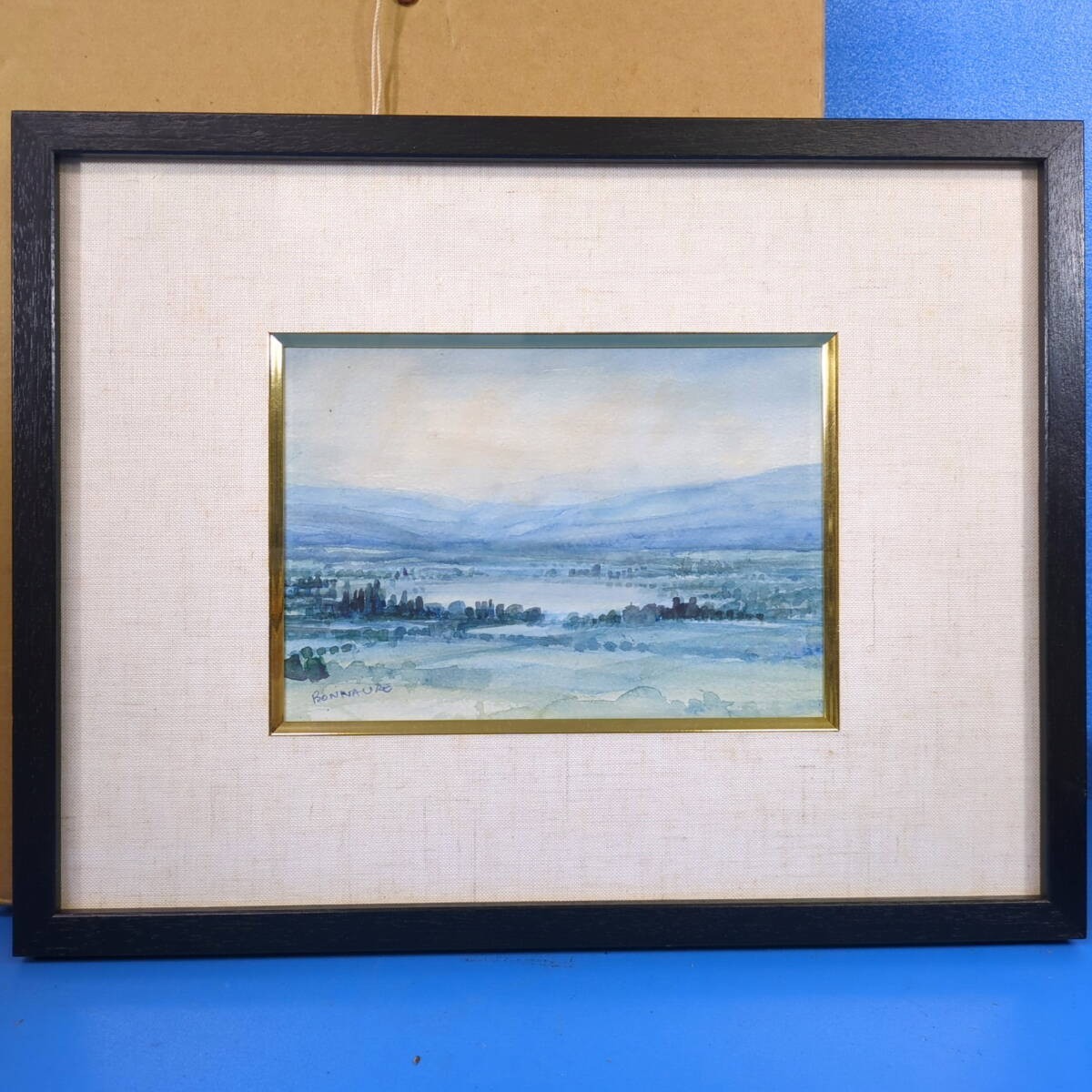 French Art Original Watercolor Signed Framed Landscape