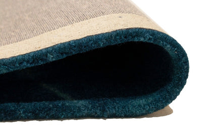 Hand-Tufted Ocean Blue Tie-Dye Wool Rug Modern