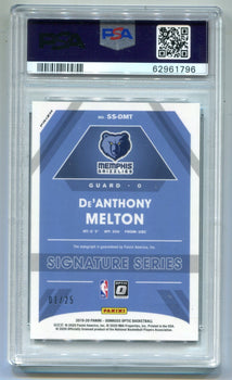 De'Anthony Melton 2019 Panini Donruss Optic #Dmt Psa 10 Auto 9 Card
