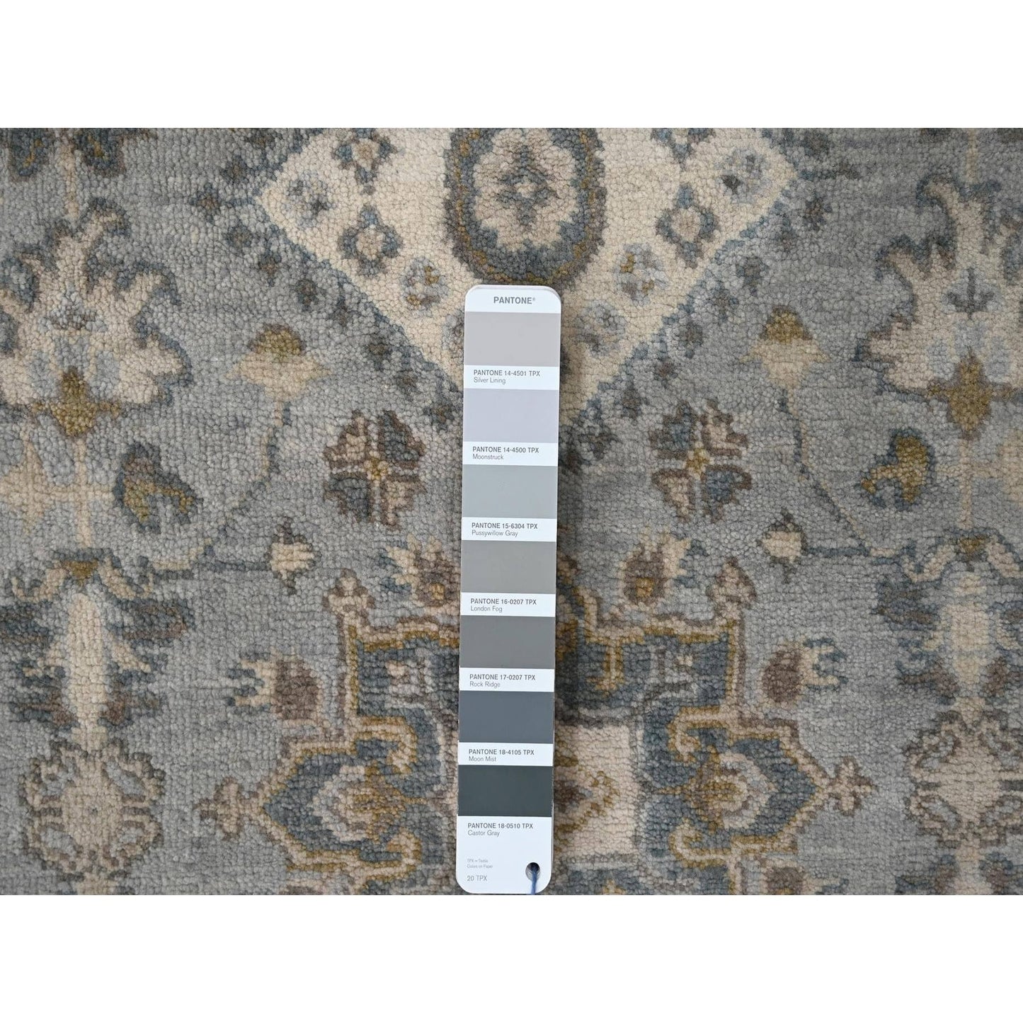 2'6"X11'8" Mist Gray Karjihooz Design Pure Wool Hand Knotted Runner Rug