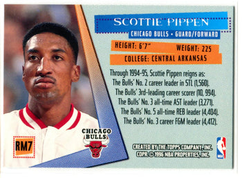 Scottie Pippen 1996-97 Topps Stadium Club Members Only Reign Men Card #Rm7