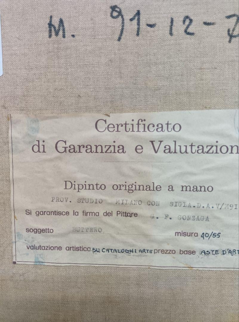 Giovanni Francesco Gonzaga Original Oil Painting "Buttero" Horse & Rider Signed