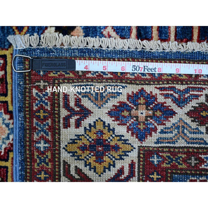 2'8"X8' Battleship Gray Hand Knotted Super Kazak Wool Xl Runner Rug
