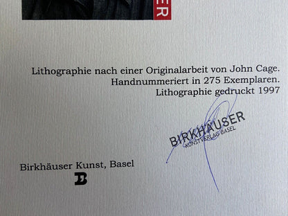 John Cage Lithograph Coa Signature And Stamp (Yoko Ono Bob Dylan)