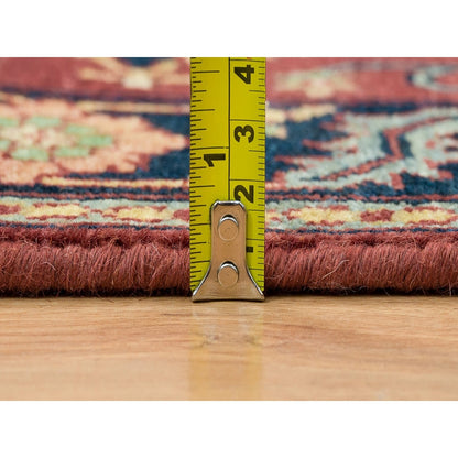 2'8"X12' Red Antiqued Saroogh Re-Creation Wool Hand Knotted Runner Rug