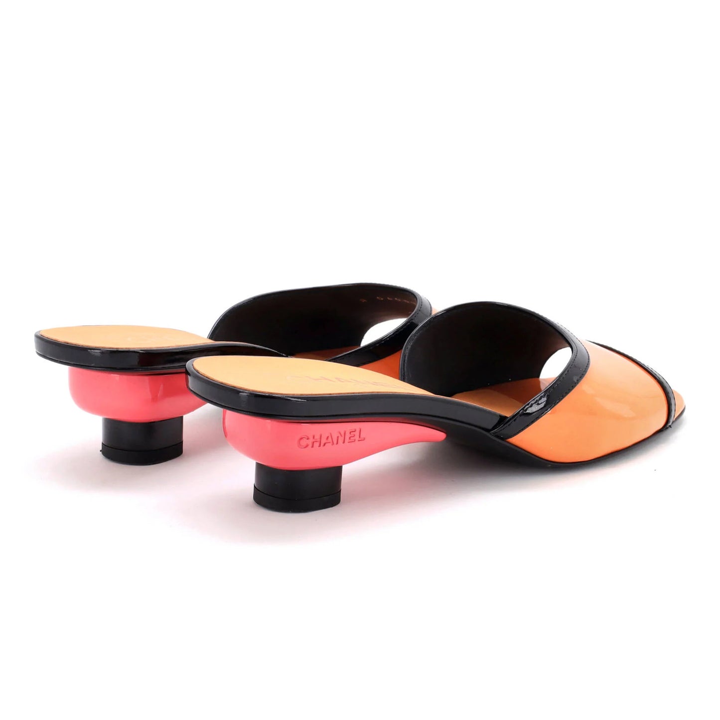 Chanel Women'S Cc Slide Heels Patent