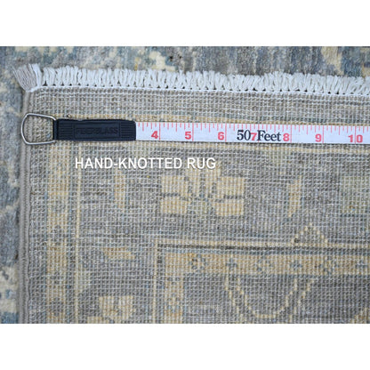 2'9"X5'6" Gray Peshawar Ziegler Mahal Design Wool Hand Knotted Runner Rug