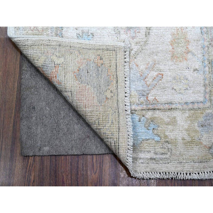2'6"X19'1" Chrome Gray Natural Dyes Angora Oushak Xl Runner Oriental Rug