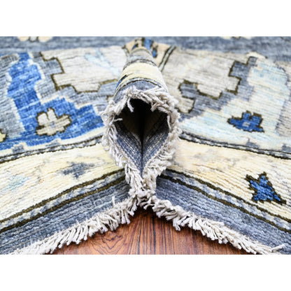 10'X14' Gray Afghan Angora Oushak Hand Knotted Pure Wool Oriental Rug