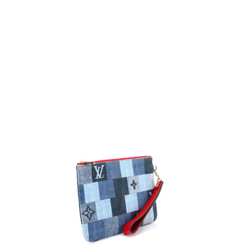 Louis Vuitton City Pouch Damier And Monogram Patchwork Denim