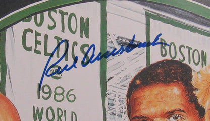 Bird/Mchale/Parish/Auerbach Multi-Signed 24X20 Lithograph Celtics Psa/Dna 192393