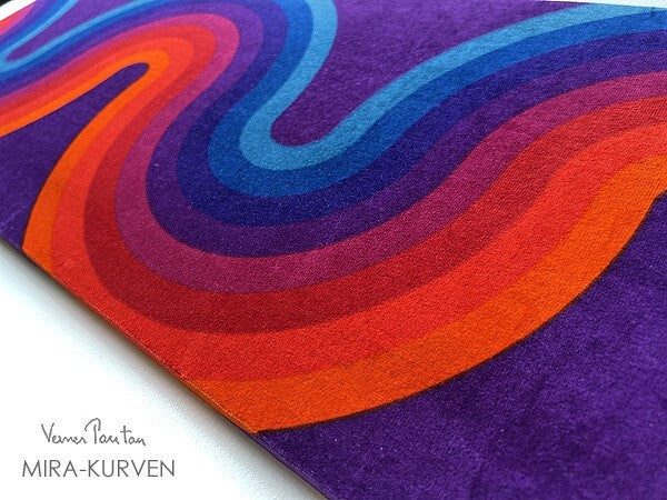Verner Panton Mira-Kurven Velvet Multi-Color Fabric Board Mid Century 40In