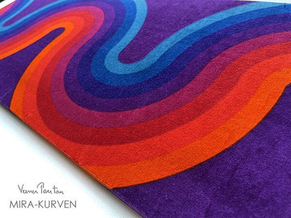 Verner Panton Mira-Kurven Velvet Multi-Color Fabric Board Mid Century 40In