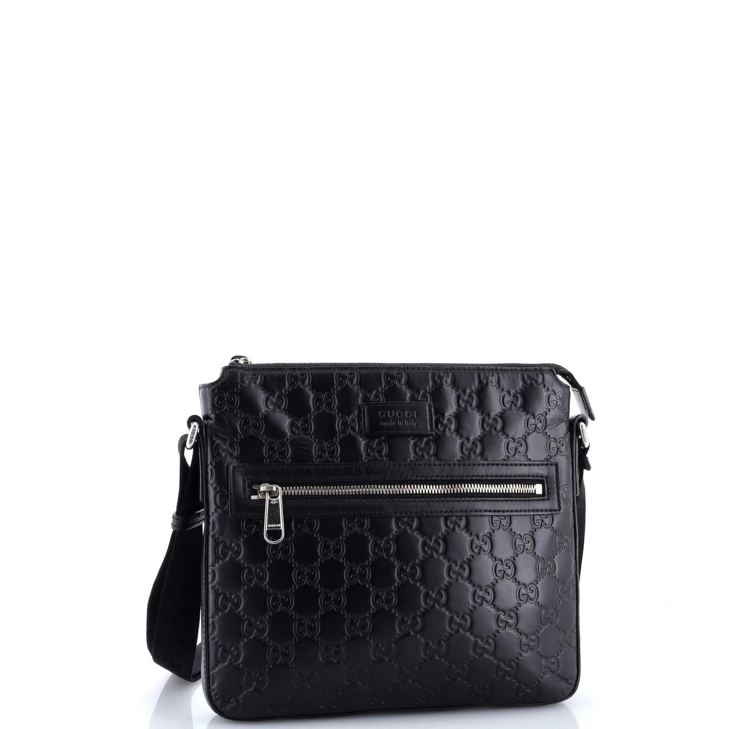 Gucci Signature Zip Messenger Bag Guccissima Leather Small