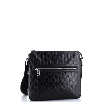 Gucci Signature Zip Messenger Bag Guccissima Leather Small
