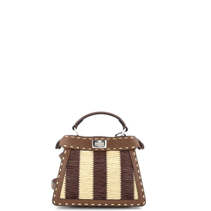 Fendi Selleria Peekaboo Iseeu Bag Raffia With Leather Petite