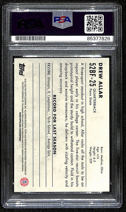 Drew Allar Penn State Signed/Auto 2022 Bowman U