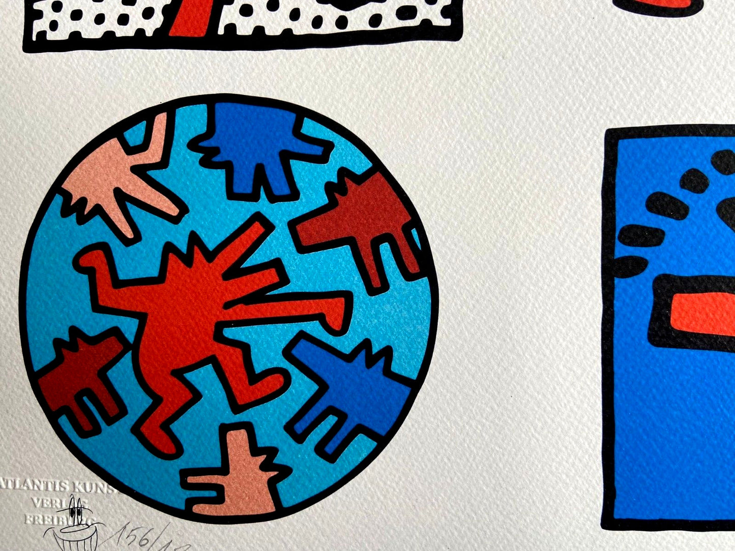 Keith Haring Lithograph From A Painting C.O.A. Signed In Pen Numbered In Pencil