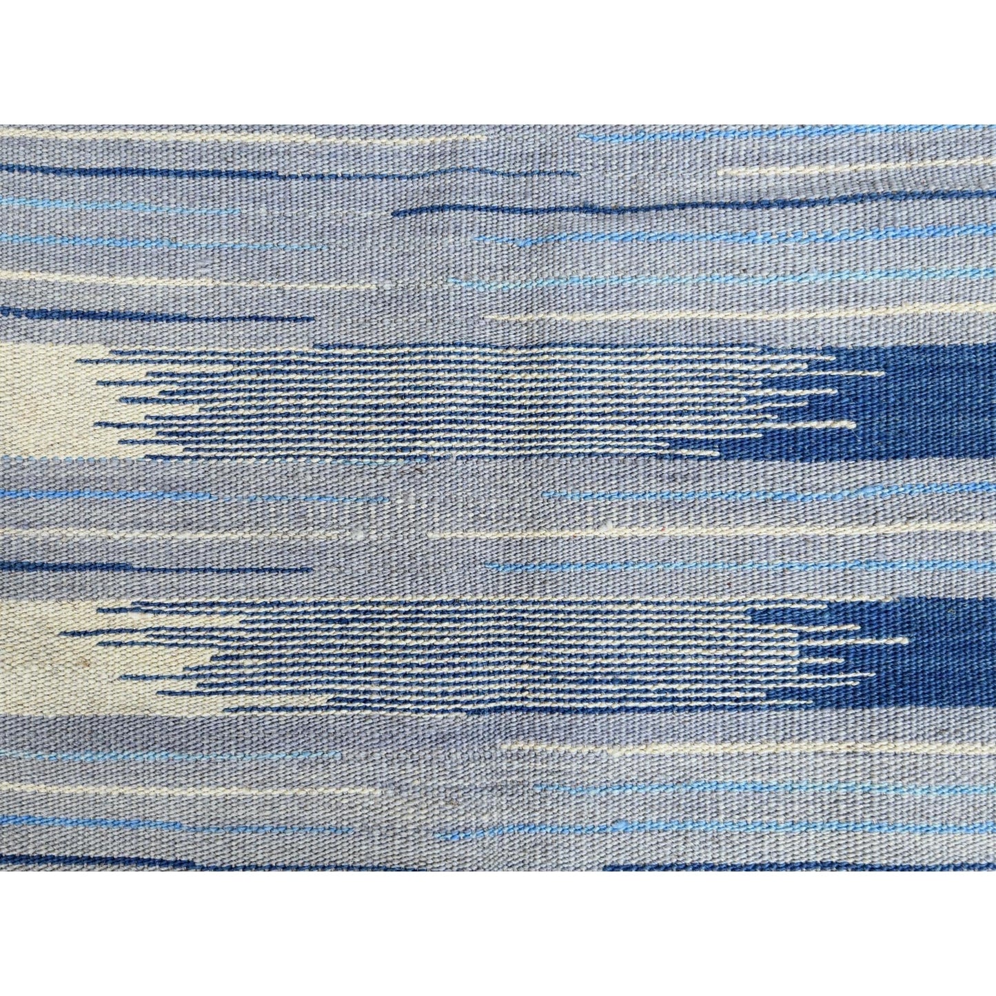 6'1"X9'1" Hand Woven Flat Weave Kilim Organic Nomadic Stripe Design Rug