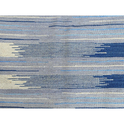 6'1"X9'1" Hand Woven Flat Weave Kilim Organic Nomadic Stripe Design Rug