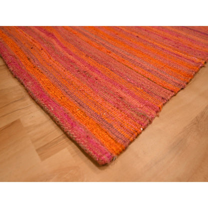 8'X10'1" Sunset Colors Plain Solid Design Wool And Silk Hand Knotted Rug