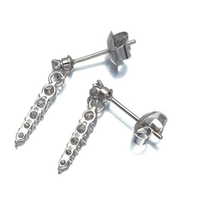 Diamond 0.30Ct/0.30Ct Earrings 900 Platinum