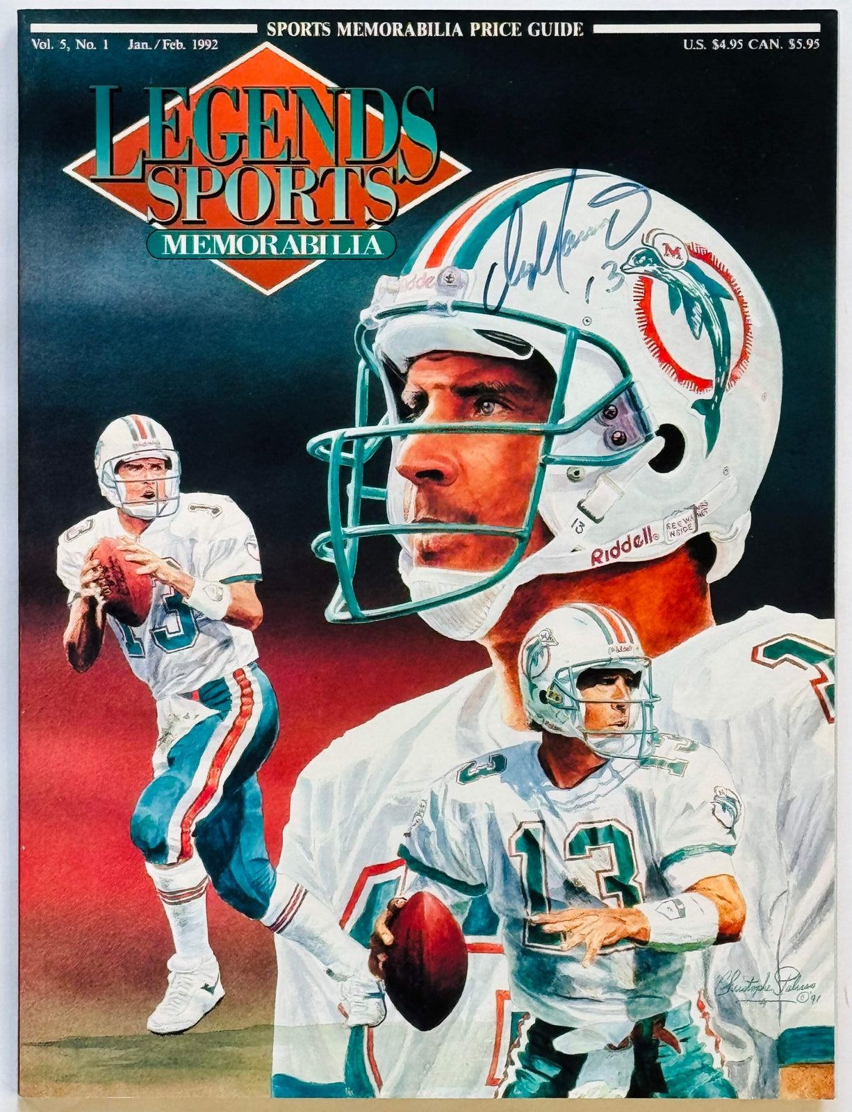 Dan Marino Autographed Legends Sports Memorabilia Price Guide January 1992