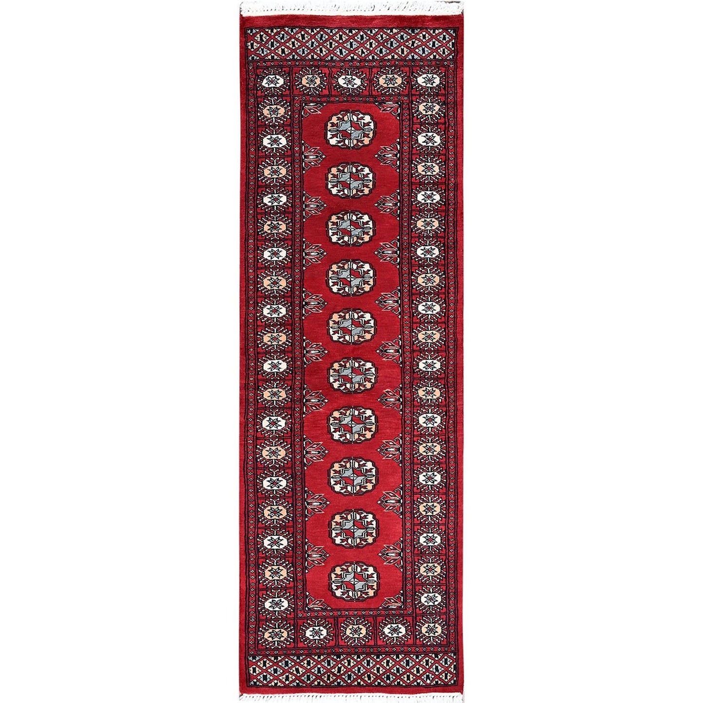 2'2"X5'10" Imperial Red Princess Bokara Soft Wool Hand Knotted Runner Rug