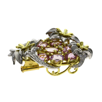 Yellow 4.96ct Yumiko Yamazaki Diamond Color Stone Brooch Platinum PT900 18K