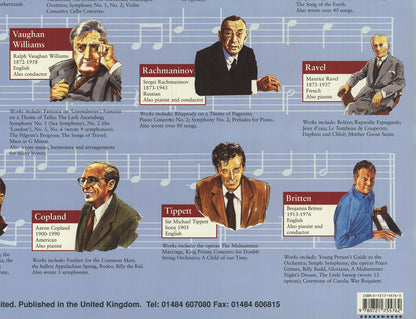 Artist Unknown Famous Composers " Offset Lithograph Contemporary