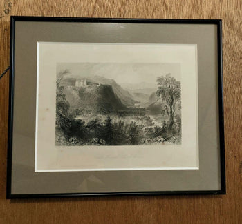 Antique 1842 Engraving Castle Howard By W.H. Bartlett & S. Bradshaw Framed Uk