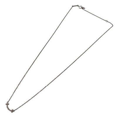 Tiffany & Co. T Smile Micro Mini Necklace K18 White Gold