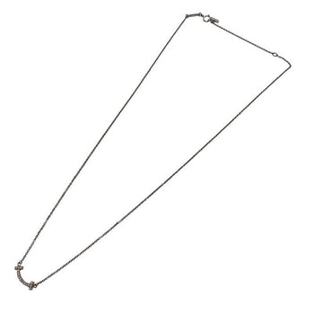 Tiffany & Co. T Smile Micro Mini Necklace K18 White Gold