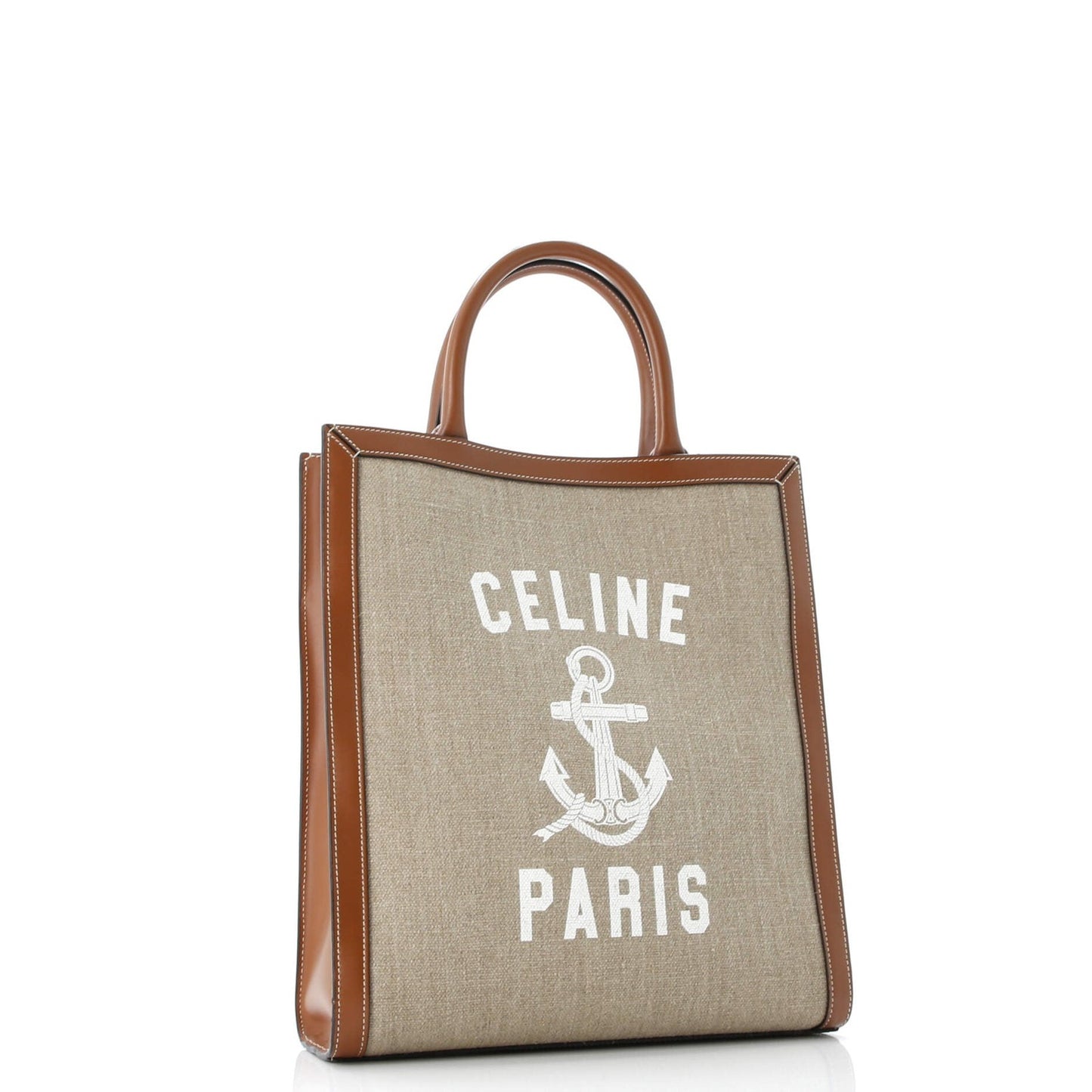 Celine Vertical Cabas Tote Printed Canvas And Leather Small
