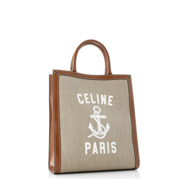 Celine Vertical Cabas Tote Printed Canvas And Leather Small