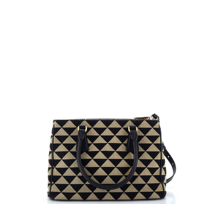 Prada Symbole Galleria Double Zip Tote Jacquard Small