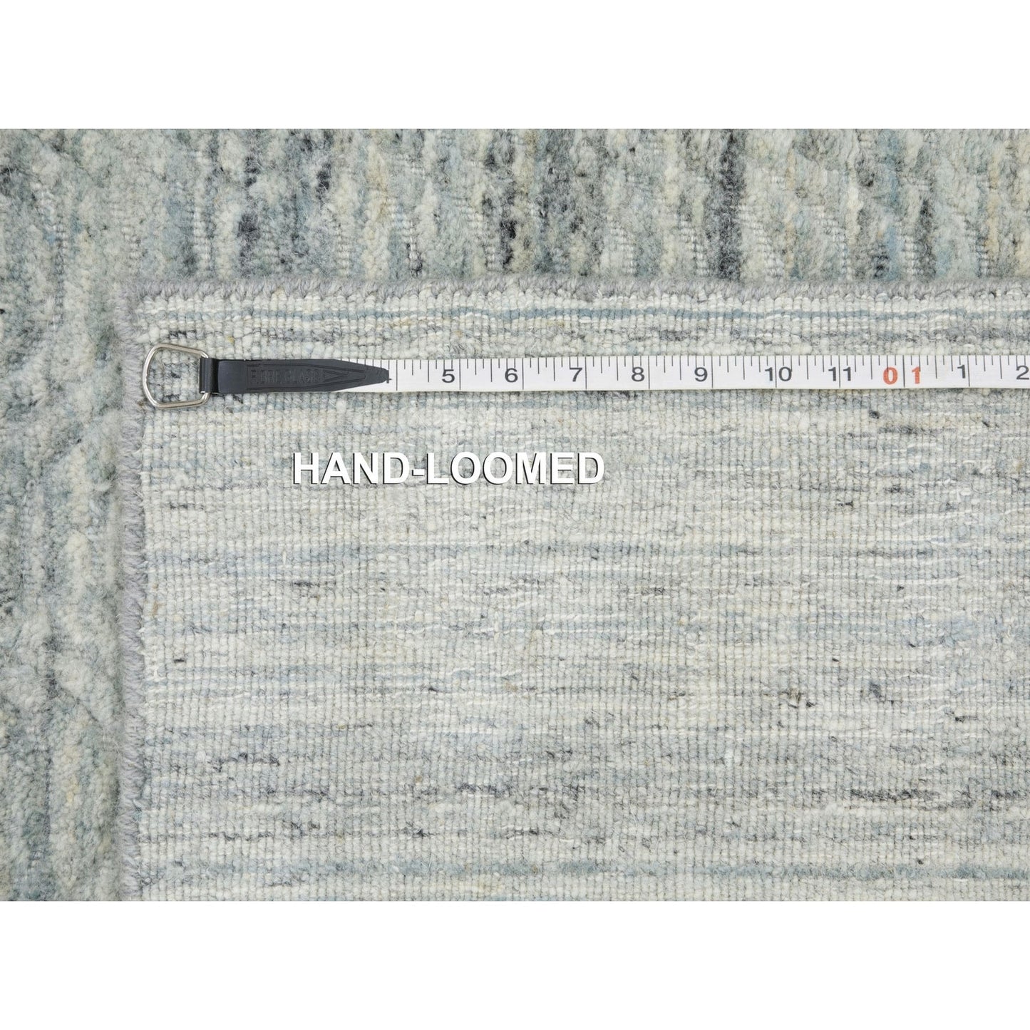 2'6"X7'10" Variegated Design Hand Loomed Pure Wool Modern Runner Rug